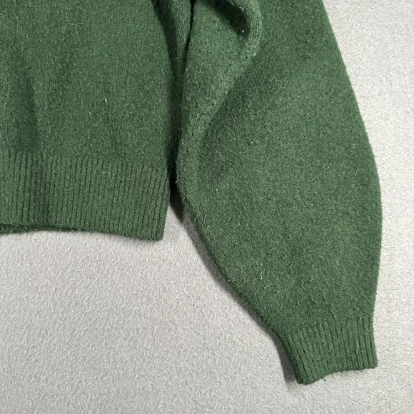 & Other‎ Stories Sweater Womens XS Green Balloon Sleeve Crewneck Knit Pullover - Picture 5 of 11